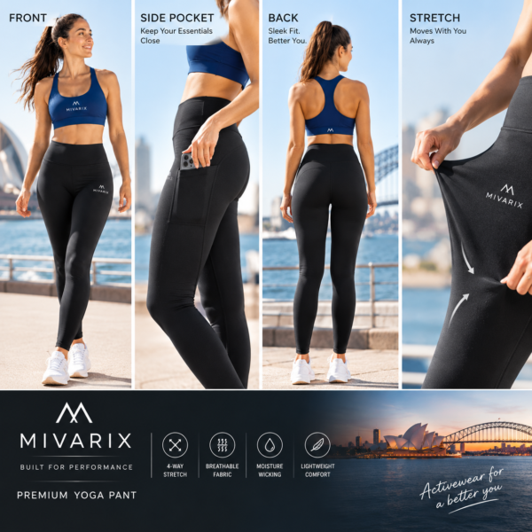 Black Yoga Pant With Pocket - Image 2