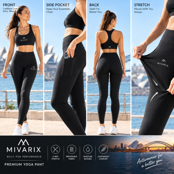 Black Yoga Pant With Pocket - Image 1