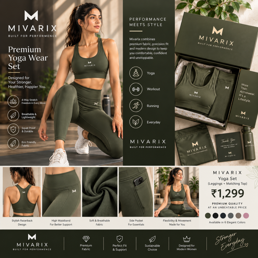 Olive Yoga Pant with Top Set