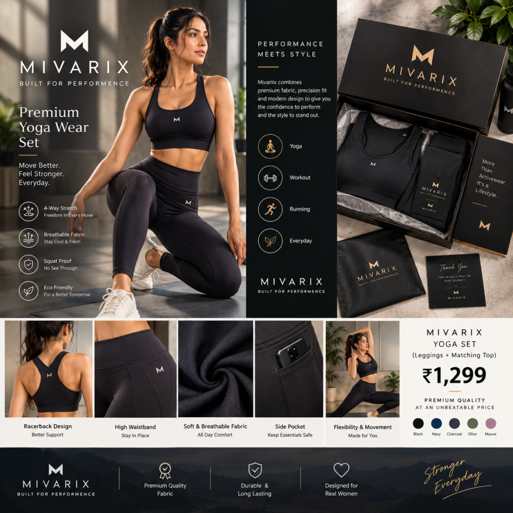 Black Yoga Pant with Top Set